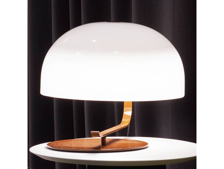 Oluce Designer Tischlampe ZANUSO, braun / rost, für Wohn- / Esszimmer, Metall, Design