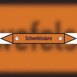 Rohrleitungskennzeichen Schwefelsäure - 187x26 mm Folie selbstklebend