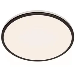 Flache Philips LED Deckenleuchte Ozziet schwarz dimmbar ø30cm warmweißes Licht mit zwei Zonen