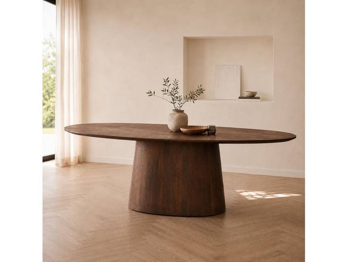 Maison ESTO Esstisch oval Mango massiv Holz Esszimmertisch