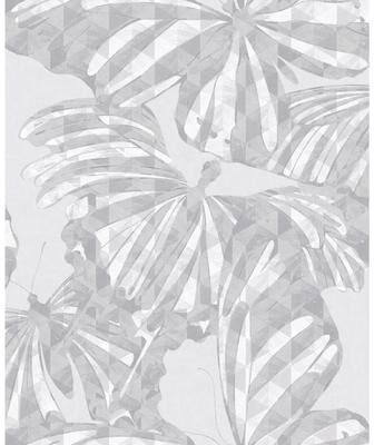 Roommates Mr. Kate Grey Butterfly Peel and Stick Wallpaper