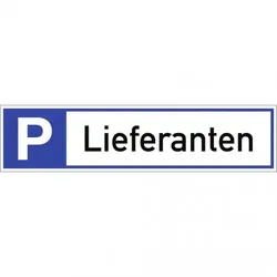 Dreifke® Schild, Parkplatzreservierer Lieferanten, Alu, 460x110 mm
