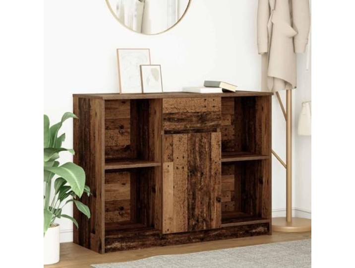 RJPLMFV Anrichte mit Schublade, Holz, 101 x 35 x 76 cm Tür, 2 Einlegeböden, vielseitige Aufbewahrung, anpassbare Installation, leicht zu reinigen
