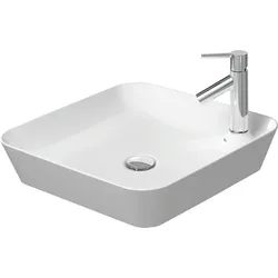 Duravit Cape Cod Aufsatzbecken, 460 × 460 mm, mit Armatureninsel, ohne Überlauf, 2340460000, Farbe: Innenfarbe Weiß, Außenfarbe Weiß