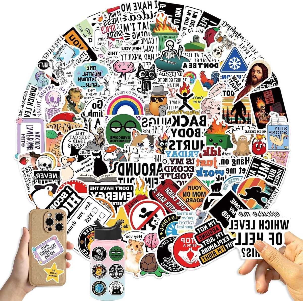 Set van 100 Graffiti Anime Stickers voor Decoratie van Auto, Motor en Skateboard