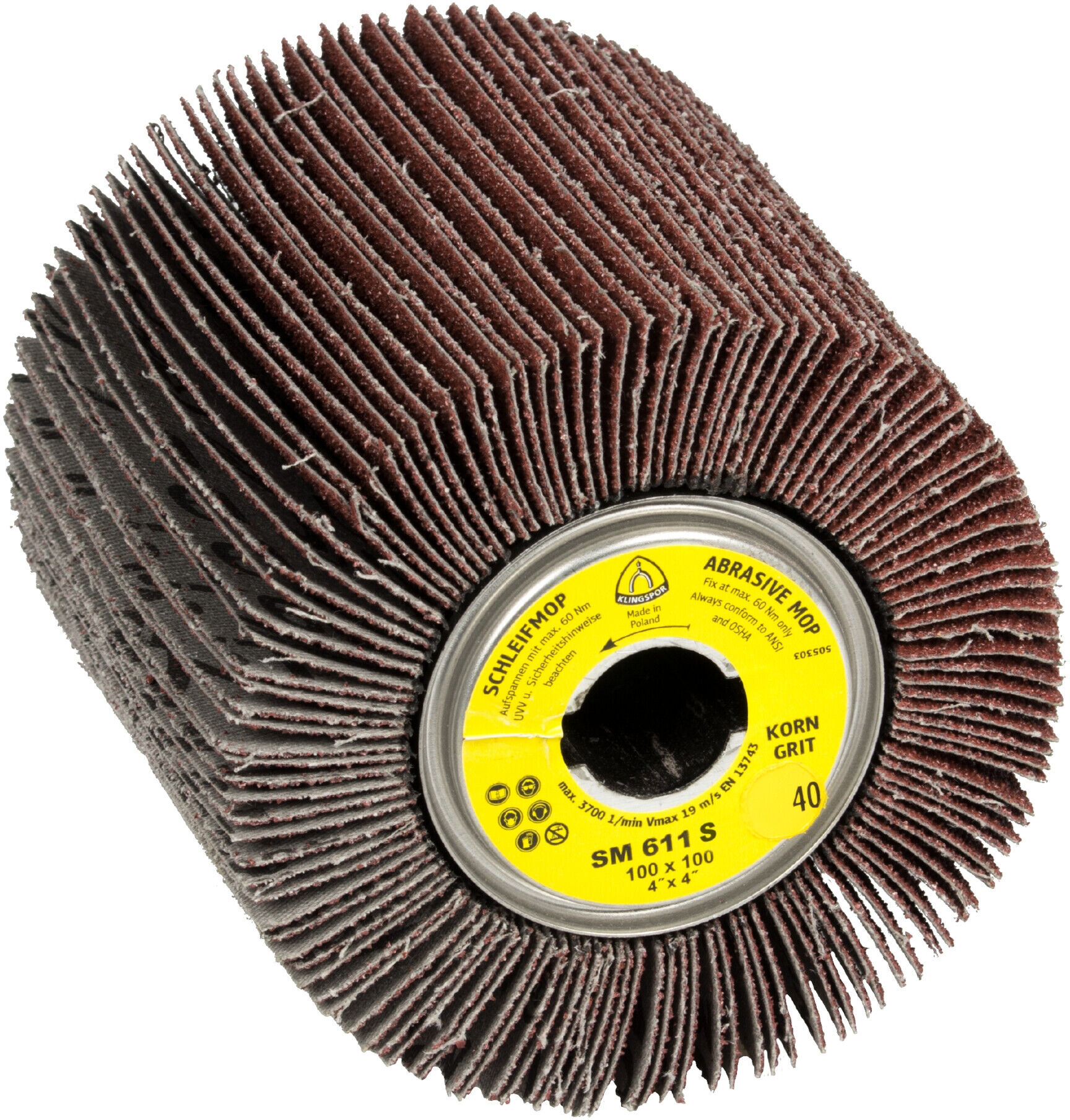 Klingspor Schleifmoprad SM 611, LxBxH 100X100X19, Korn 240 (104999)