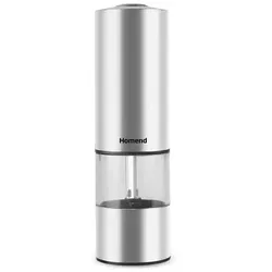 Homend Grindgo 6004UK Wiederaufladbare Gewürzmühle, Inox
