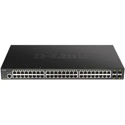 D-Link DGS-1250-52XMP Gigabit Switch PoE 52-Port Smart Managed PoE+ 4x 10G (52 Ports), Netzwerk Switch, Schwarz