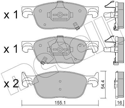Metelli Bremsbelagsatz, Scheibenbremse 22-1440-0 Für Mg