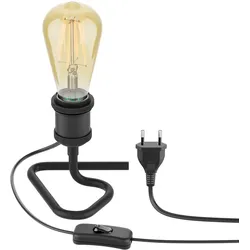 ledscom.de Tischlampe RETRA, Schalter, schwarz + LED Lampe 814lm warmweiß