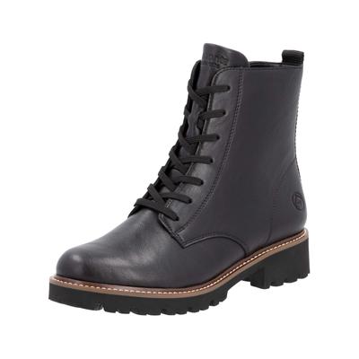 Schnürstiefelette REMONTE "Remonte Stiefelette Glattleder", Damen, Gr. 41, Textil, schwarz, Glattleder, Schuhe Schnürstiefelette
