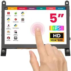 Elecrow 5-Zoll-HD-Touchdisplay-C, IPS, 1024x600, USB-C, 3,5mm Anschluss, kompatibel mit Raspberry Pi