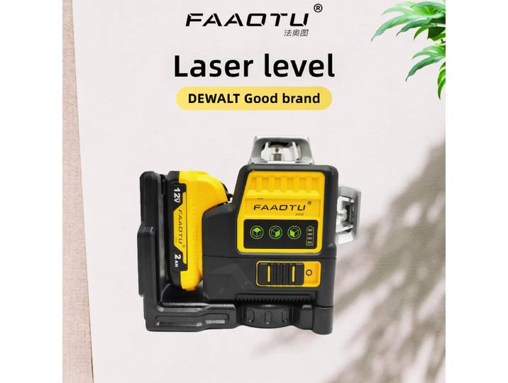 FAAOTU DW089LG 12v 12 lignes unité de niveau Laser 3 côtés * 360 degrés niveau Laser professionnel vert auto-nivelant Vertical