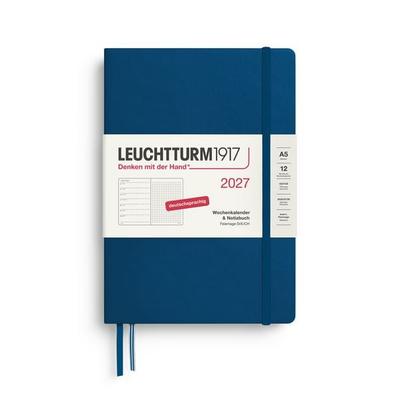 Wochenkalender & Notizbuch Dotted Medium (A5) 2027, Indigo, Deutsch