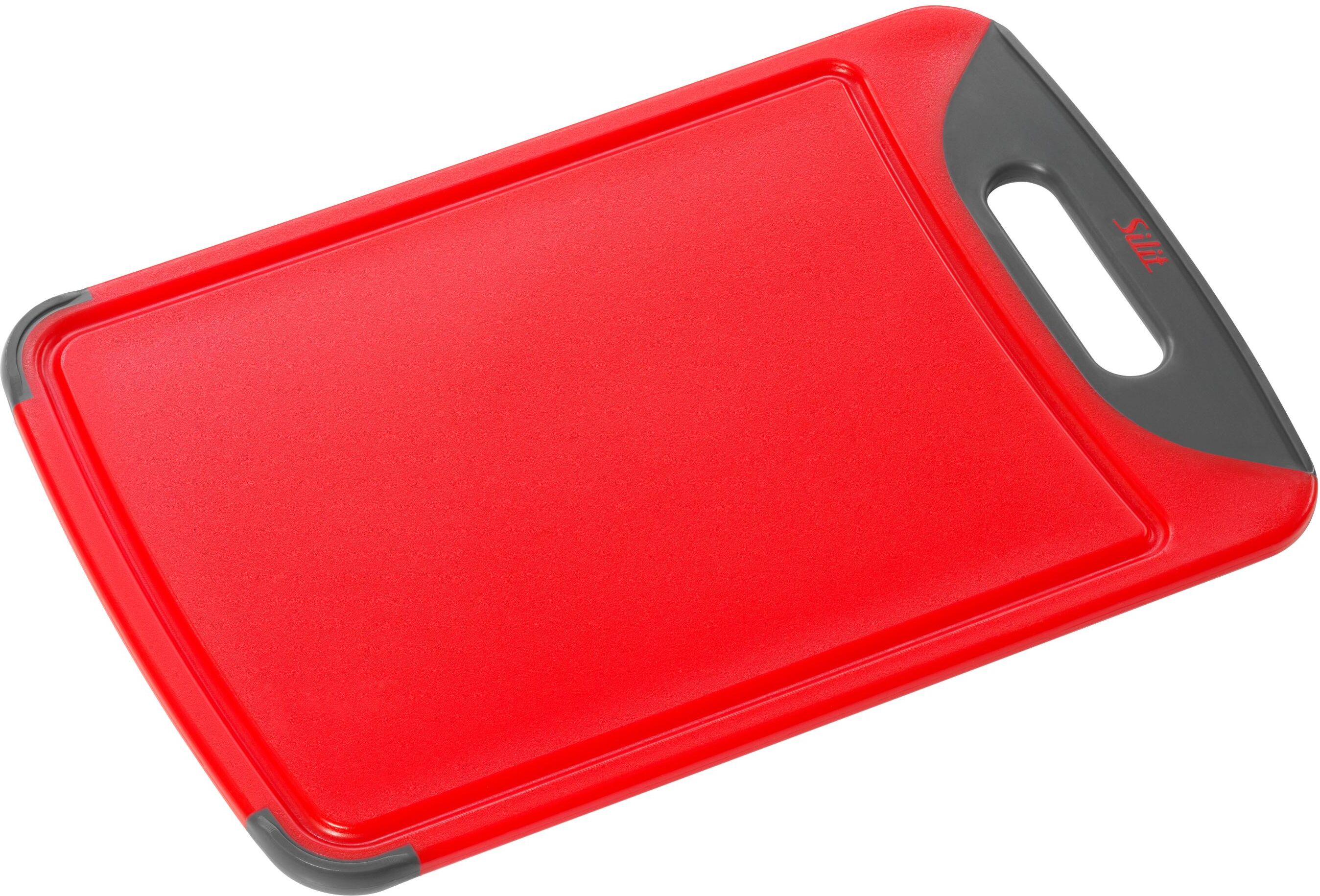 Schneidebrett SILIT "25 cm x 38 cm", rot, B:25cm L:38cm, Kunststoff, Schneidebretter, Schneidebrett rot B/H/L: 25cm x 38cm