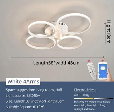 Inspire Essentials EverGlow Modern LED Chandelier Ceiling Light For Living Room Bedroom 4