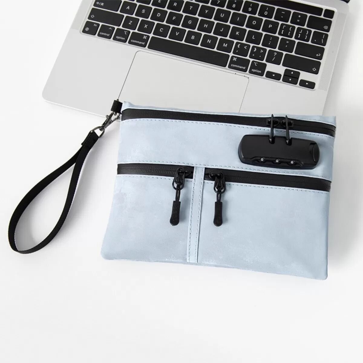 INF Multifunktionale kleine Tasche mit Zahlenschloss – Sichern Sie Ihre Wertsachen Blau