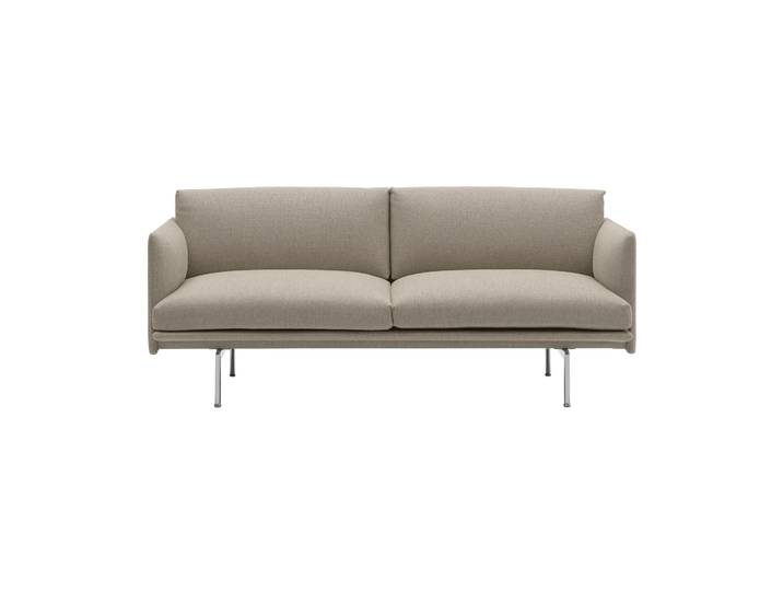 Muuto Outline Sofa 2-Sitzer Ecriture 240-Polished Aluminum