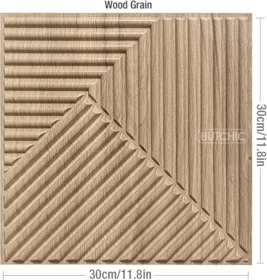 Inspire Curations Champagne Gold 3D Wood Grain Decorative Wall Panels c 1681 wood (10pcs) 10 Piece