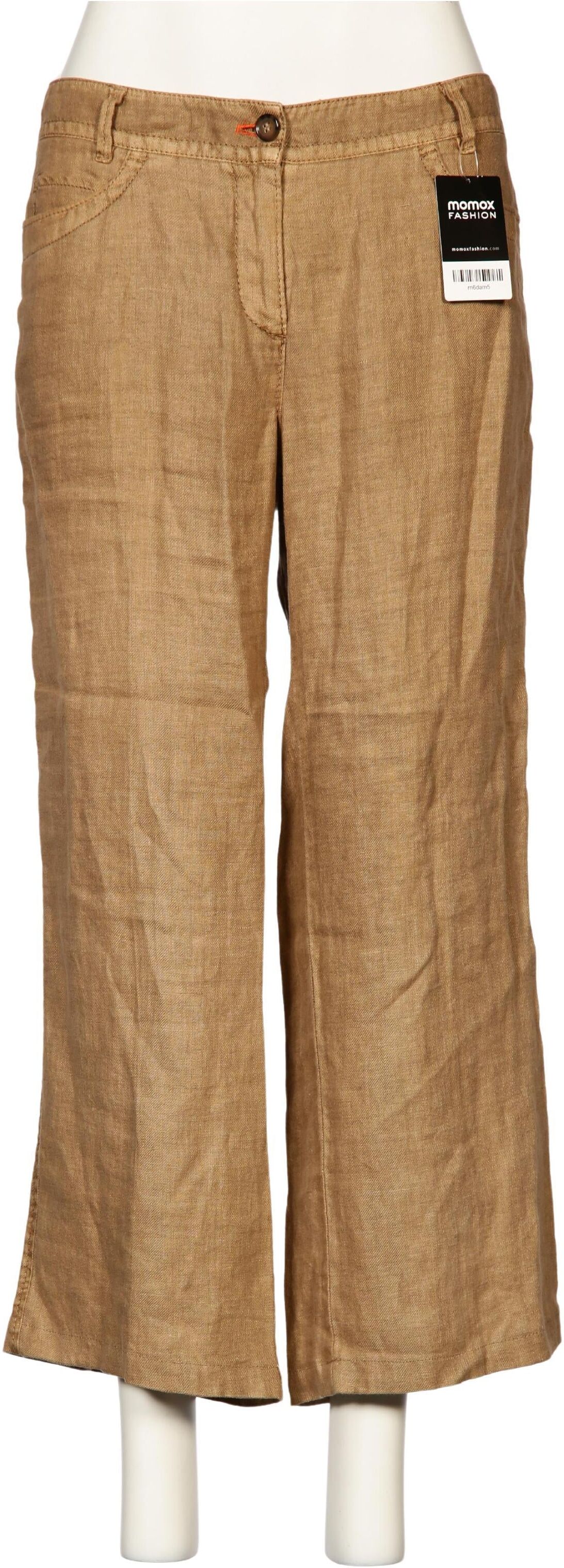 Public Damen Stoffhose, Beige, Gr. EU 42, Leinen - Second Hand