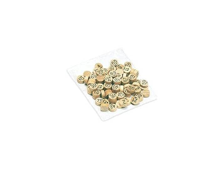 JeuJura 8988 gezelschapsspel, hout – Sachet de 90 speelstenen lotto van hout