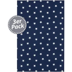 Kracht 3er Pack Baumwoll Küchentuch Sterne blau 45x70 cm - blau