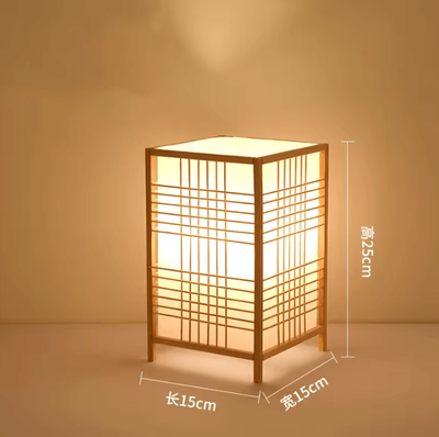 Inspire Curations Japanese Bamboo Woven Table Lamp Minimalist Bedside Desk Light style B eu