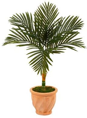 Nearly Natural "3.5' Golden Cane Artificial Palm Tree in Terra-Cotta Planter - 10"""