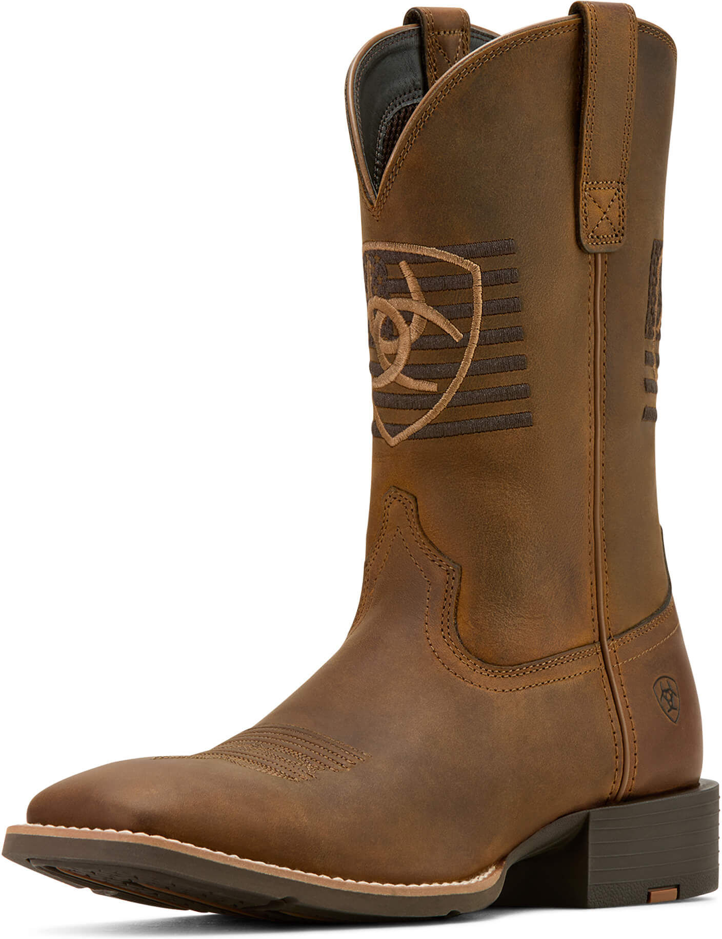 Men's Sport Freedom Wide Square Toe Cowboy Boots in Distressed Brown, Size: 14 D / Medium by Ariat