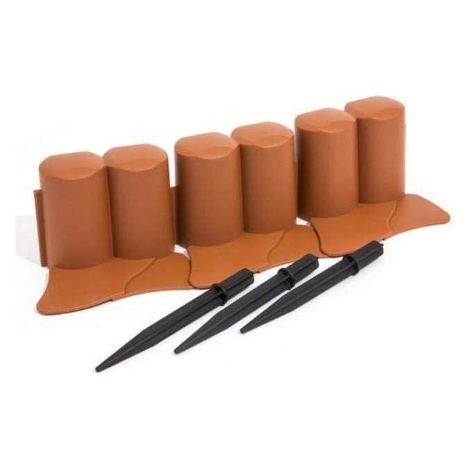 Prosperplast Prosper Plast ipal6-r624 302 x 10 cm Garten Palisade - Terracotta (12-teilig) (100 cm) (IPAL6-R624)