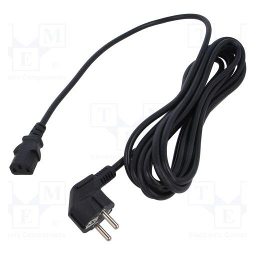 MPL POSAC-C13-EUL50: POS AC cable C13-YJT3(10A)-CEE7/7-YJ-03-90?(10A) H03VV-F3G1,0 L=5000 black (5 m) (POSAC-C13-EUL50)