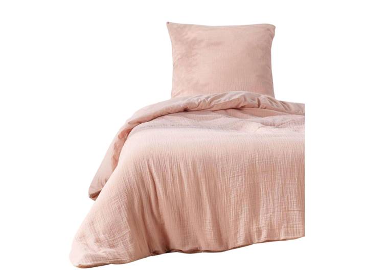 Douceur d´intérieur Bettwäsche Angelia 140/200 cm, Rosa, Naturmaterialen, 200x140 cm, Heimtextilien, Bettwäsche & Leintücher, Bettwäsche