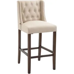 CLP Barhocker Cassandra Stoff Antik-dunkel   Farbe: creme, Gestell Farbe: antik-dunkel