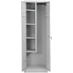 Gürkan Putzmittelschrank, Stahl, auf Sockel, 60 x 180 cm grau, 60x180x50 cm