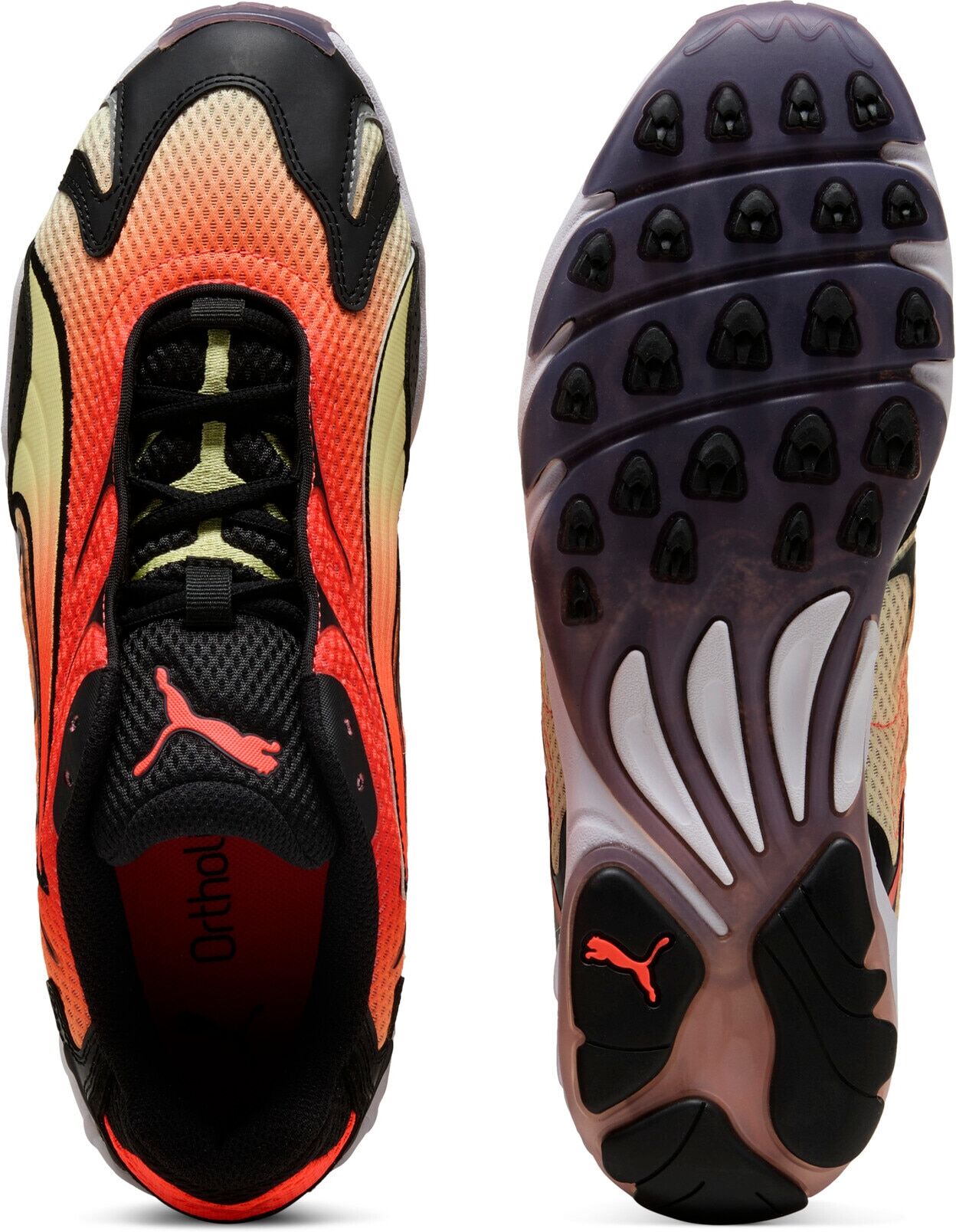 Sneaker PUMA "INHALE", Damen, Gr. 42,5, Textil, schwarz (glowing rot, puma schwarz), unifarben, Schuhe Sneaker glowing rot, puma schwarz 42,5, Textil