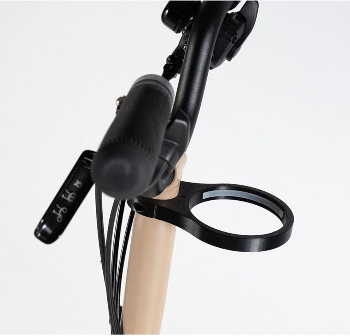 INF Faltrad-Becherhalter kompatibel mit Brompton – Schnellverschluss Gummi-Becher- und Flaschenhalter Weiß