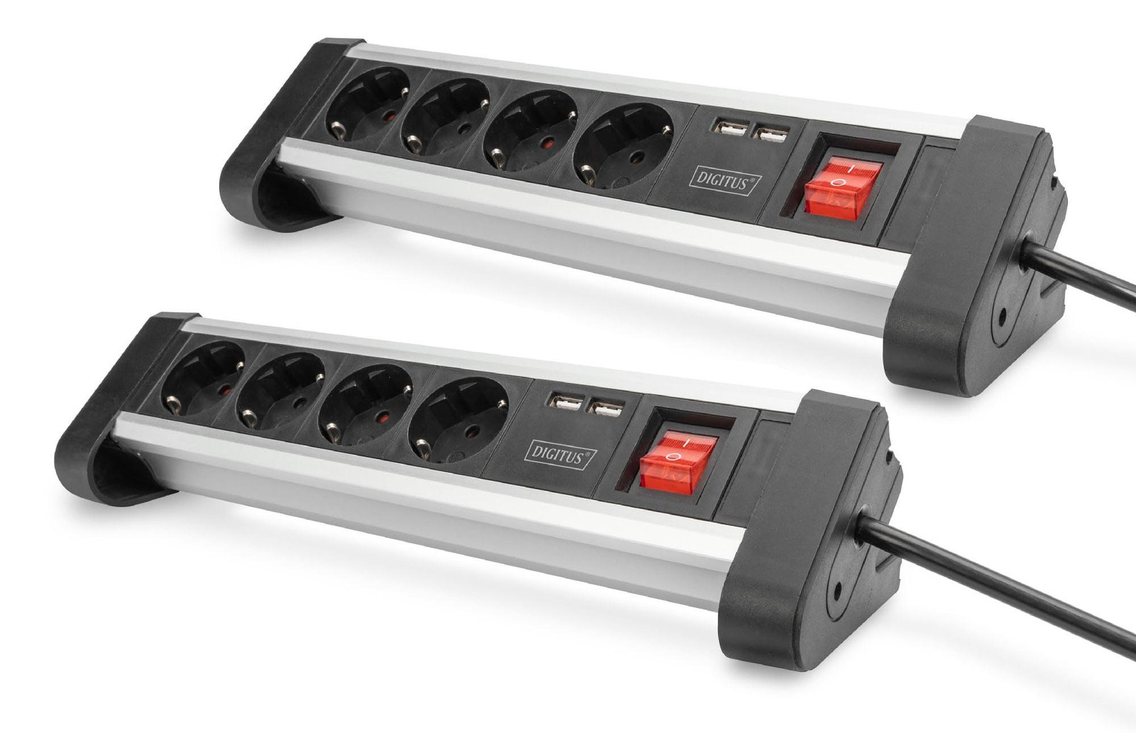 DIGITUS DA-70614 Stroomverdelers met 2x USB-A poort, 2 stuks