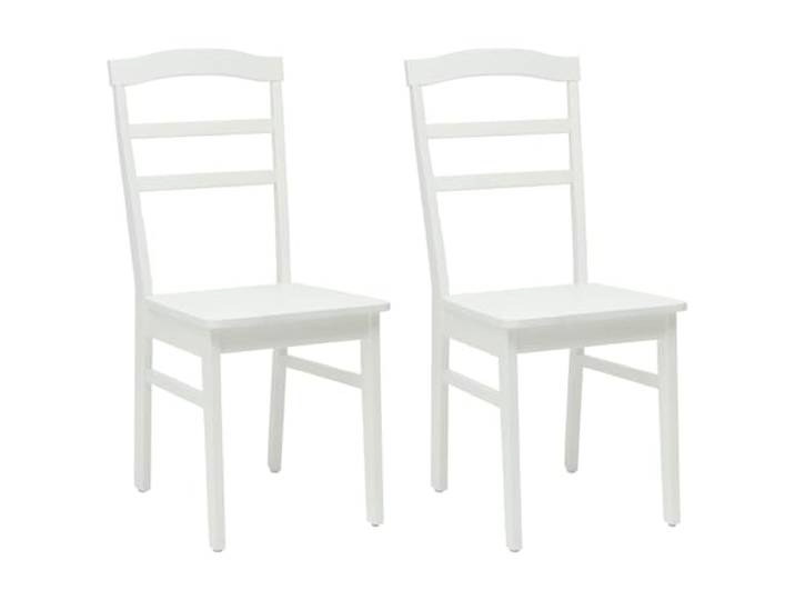 POUFGDR Esszimmerstuhl, 2-teilig, Massivholz, Gummi, Weiß Lackiert, Sitzkissen, stabile Rückenlehne, Vintage, Küche, Büro, Wohnzimmer, abwischbar