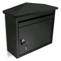 Relaxdays Briefkasten Eisen schwarz Schwarz,Silber