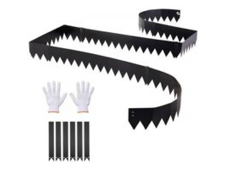 VEVOR Bordure de Jardin Métal 101,6x15,2 cm Bordure de Pelouse Acier Galvanisé Lot de 6 pour Massifs Fleurs, Allées, Délimitation Espace, Aménagement Paysager, Flexible, avec 6 Clips de Fixation, Noir