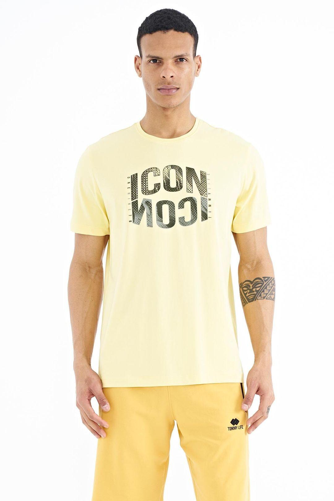 Bedrucktes Rundhalsausschnitt T-Shirt mit Patch