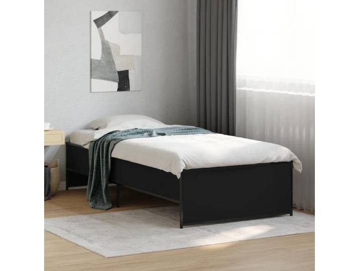 CHIC Lit adulte 1 place - 100x200 cm Structure/Cadre de lit noir 100x200 cm FR(vdh96u)