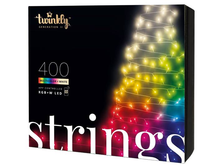 Twinkly STRINGS mit 400 RGB+W LED 5mm, 32m - Farbe: grün/schwarz