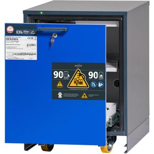 asecos Akku-Ladeschrank ION CORE 90, mit 8 Steckdosen, Feuerwiderstand Typ 90, blau, (B/H/T) 59,3 x 78 x 57,4cm