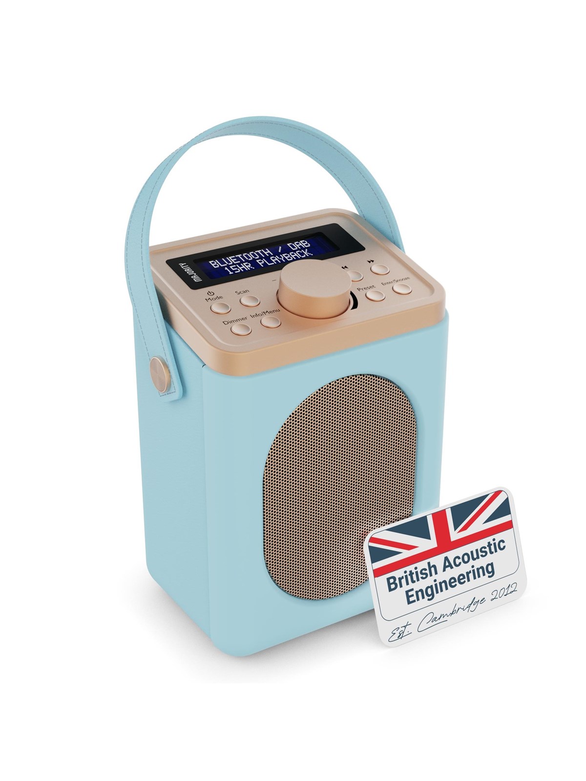 Majority Little Shelford Portable Bluetooth DAB Radio - Duck Egg - DAB/DAB+/FM - Mono - Blau