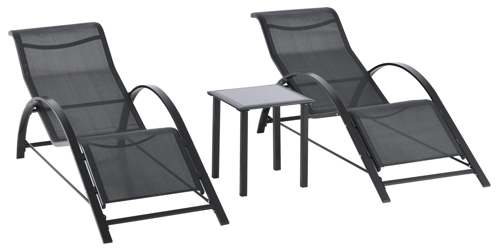 Liegebett-Set - Liegestühle - Sonnenliegen - Gartenstühle - Lounge-Set - Robuste Metallkonstruktion