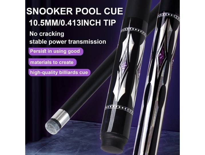 10,5 mm Premium Noir Violet Snooker Billards Bâton de queue de billard 57,72 pouces Composite de carbone Antidérapant Résistant à la transpiration Poignée en cuir Cadeaux