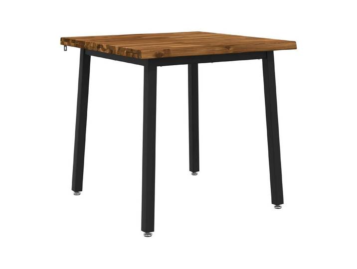 vidaXL Esstisch 70 x 70 x 75 cm Massivholz Natürlich und Schwarz (1-St)