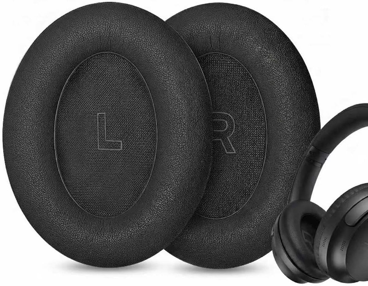 Bose QuietComfort Ultra vervangende oorkussens met eiwitleer en geheugenschuim - Zwart