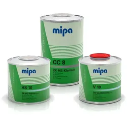 2L Set MIPA CC8 2K HS Klarlack Lufttrocknung inkl. 0,5L Härter HS10 kurz + 0,5L Verdünner kurz